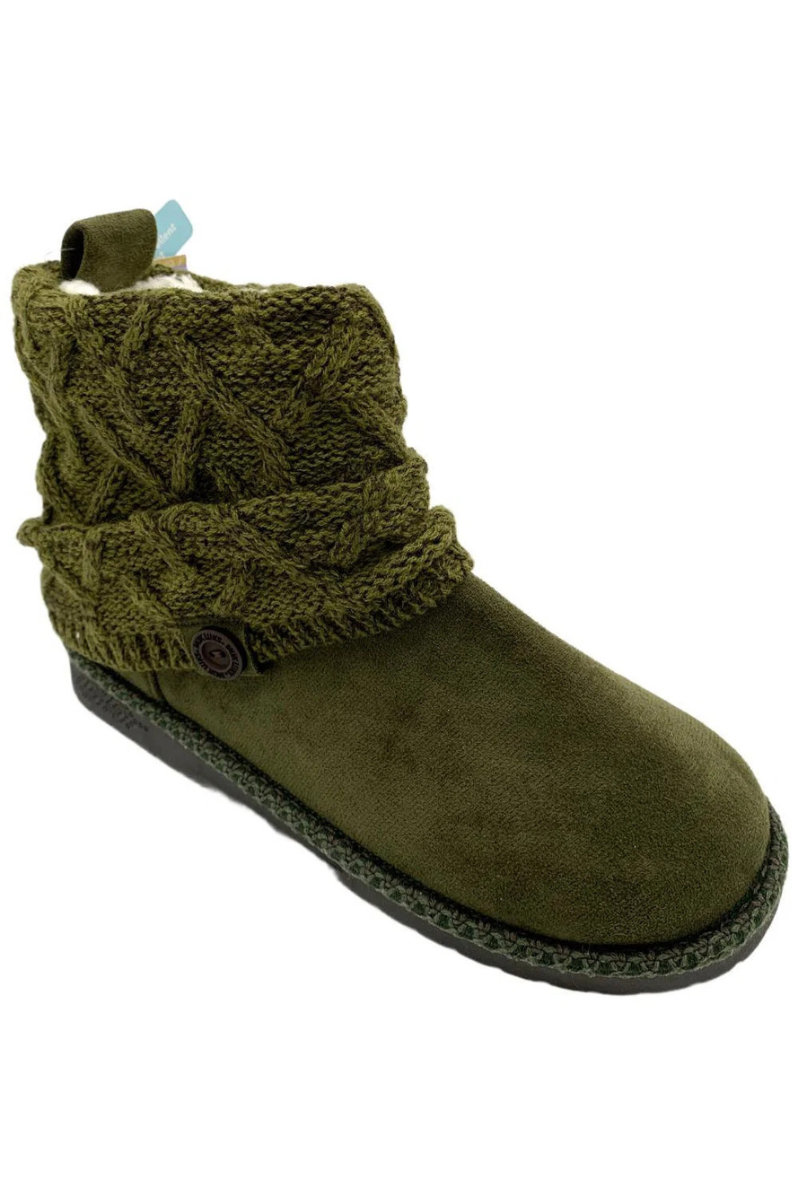 Muk Luks Women's Cuffed Winter Boots Larue Olive - Medium